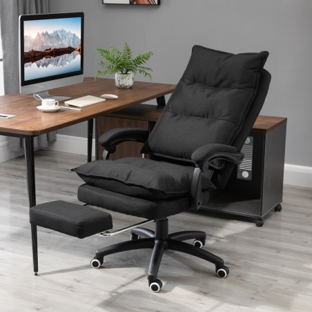Ergonoomiline massaažifunktsiooniga kontoritool jalatoega, must