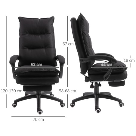 Ergonoomiline massaažifunktsiooniga kontoritool jalatoega, must