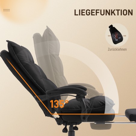 Ergonoomiline massaažifunktsiooniga kontoritool jalatoega, must