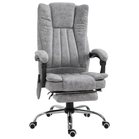 Ergonoomiline massaaži- ja soojendusfunktsiooniga kontoritool jalatoega, hall