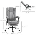 Ergonoomiline massaaži- ja soojendusfunktsiooniga kontoritool jalatoega, hall
