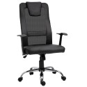 Ergonoomiline reguleeritava kõrgusega kontoritool, PU-kate, must, 66 × 73 × 108–118 cm