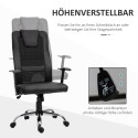 Ergonoomiline reguleeritava kõrgusega kontoritool, PU-kate, must, 66 × 73 × 108–118 cm