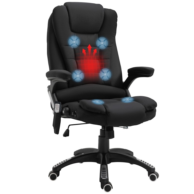 Ergonoomiline massaaži ja soojendusega kontoritool, must