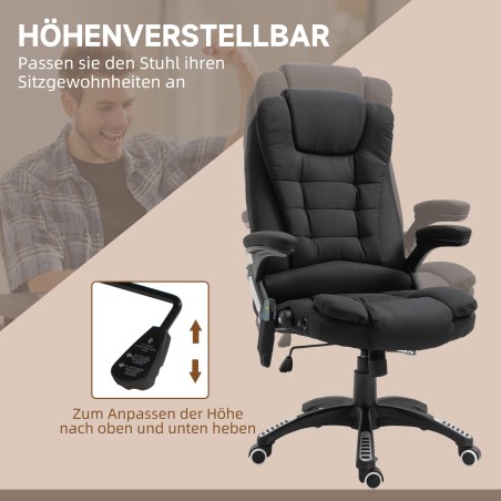 Ergonoomiline massaaži ja soojendusega kontoritool, must