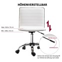Reguleeritava kõrgusega juuksuri-salongitool seljatoega, teras ja PU, valge