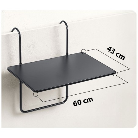 Vastupidav rõdulaud 60x43cm kokkupandav, must | FreshDesign.ee