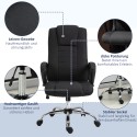 Ergonoomiline kontoritool kiigufunktsiooni ja peatoega, 62 × 76 × 110–119 cm, must