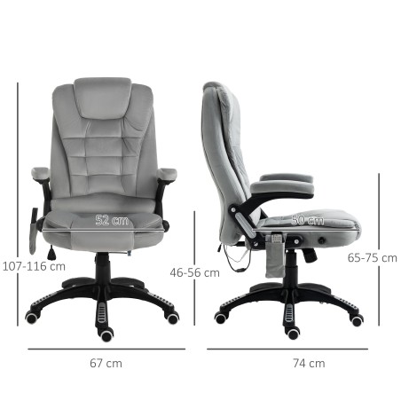 Ergonoomiline massaaži- ja soojendusfunktsiooniga kontoritool, hall