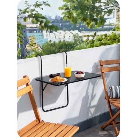 Vastupidav rõdulaud 60x43cm kokkupandav, must | FreshDesign.ee