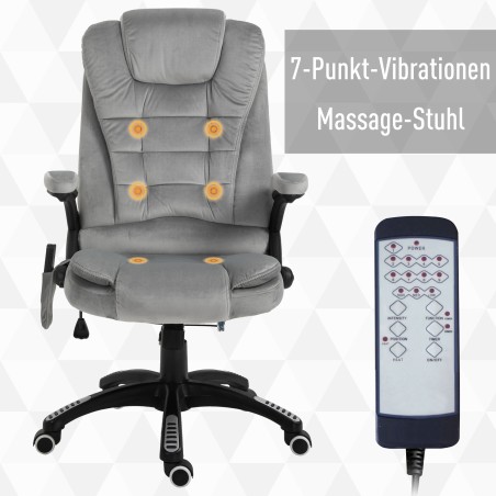Ergonoomiline massaaži- ja soojendusfunktsiooniga kontoritool, hall