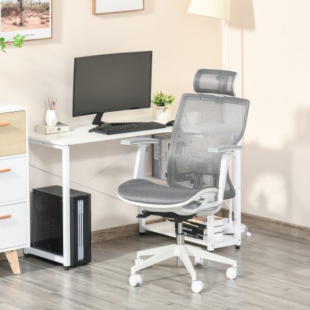 Ergonoomiline kontoritool peatoe ja nimmetoega, hall
