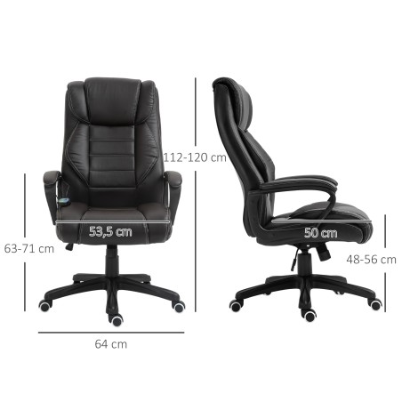 Massaažifunktsiooniga ergonoomiline kontoritool, pruun