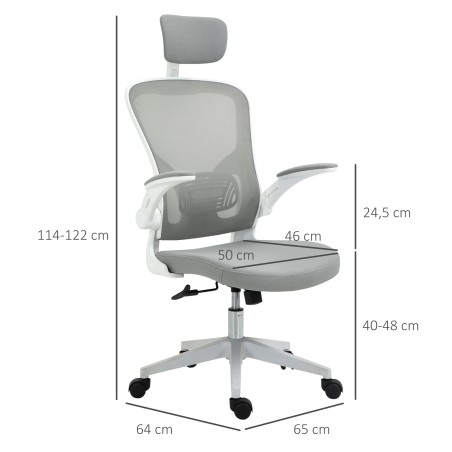 Ergonoomiline kiigefunktsiooniga kontoritool nimme- ja peatoega, hall
