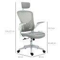 Ergonoomiline kiigefunktsiooniga kontoritool nimme- ja peatoega, hall