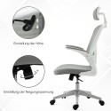 Ergonoomiline kiigefunktsiooniga kontoritool nimme- ja peatoega, hall