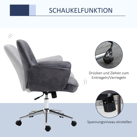 Reguleeritava kõrgusega pööratav kontoritool kiikfunktsiooniga, tumehall