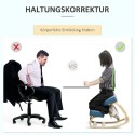 Ergonoomiline põlvetool polsterdatud istme ja kasepuidust raamiga, sinine