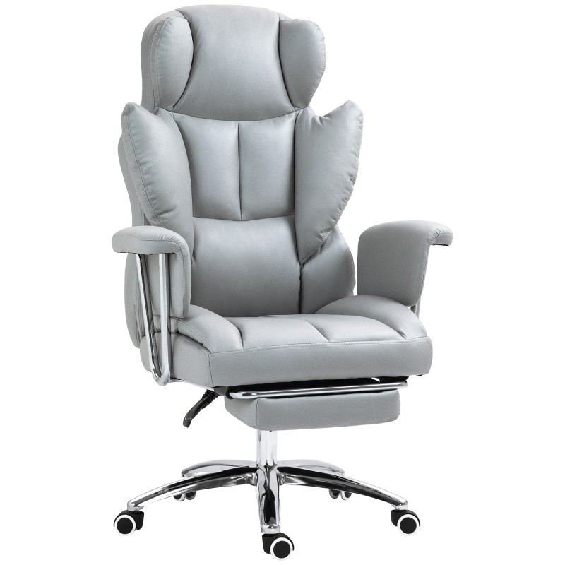 Ergonoomiline kontoritool jalatoe ja reguleeritava seljatoega, helehall