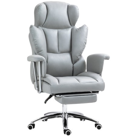 Ergonoomiline kontoritool jalatoe ja reguleeritava seljatoega, helehall