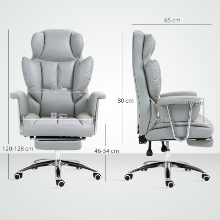 Ergonoomiline kontoritool jalatoe ja reguleeritava seljatoega, helehall