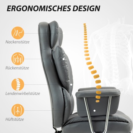 Ergonoomiline kontoritool jalatoe ja reguleeritava seljatoega, tumehall