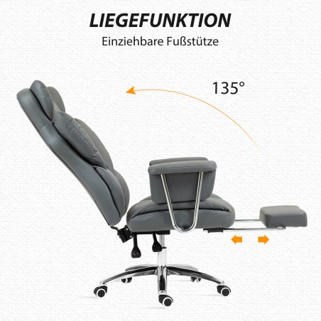 Ergonoomiline kontoritool jalatoe ja reguleeritava seljatoega, tumehall