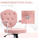 Reguleeritava kõrgusega pehme nööpidega kontoritool, roosa