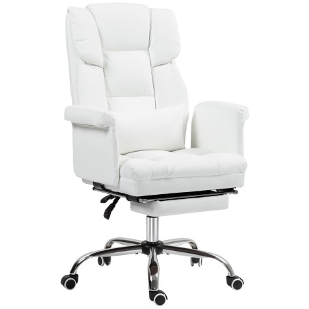 Ergonoomiline kontoritool jalatoe ja kallutatava seljatoega, valge
