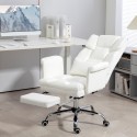 Ergonoomiline kontoritool jalatoe ja kallutatava seljatoega, valge