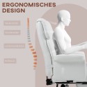 Ergonoomiline kontoritool jalatoe ja kallutatava seljatoega, valge