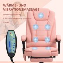 Massaažifunktsiooniga kontoritool, 7 vibratsioonipunkti, roosa
