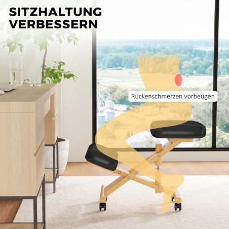Ergonoomiline ratastega põlvetool koju ja kontorisse