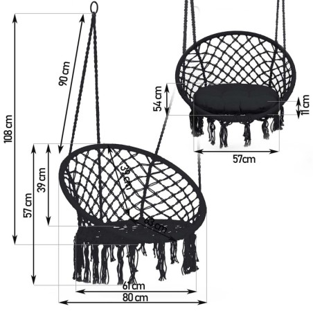 Rippkiik boheemlaslik must + padi | FreshDesign.ee