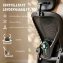 Ergonoomiline kontoritool kokkuklapitavate käetugede ja reguleeritava nimmetoega, must