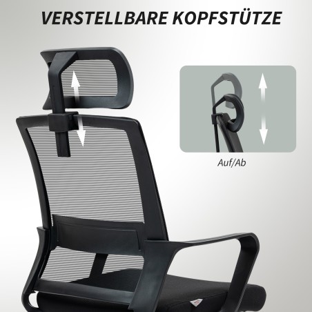 Reguleeritava peatoega kontoritool, pööratav, must