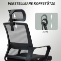 Reguleeritava peatoega kontoritool, pööratav, must