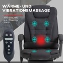 Massaaži-, soojendus- ja lamamisfunktsiooniga ergonoomiline kontoritool, must