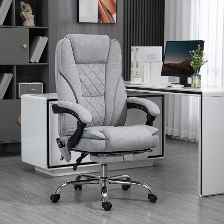 Ergonoomiline kontoritool massaažifunktsiooni ja jalatoega, hall