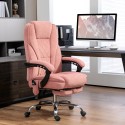 Ergonoomiline pöörlev kontoritool massaažifunktsiooni ja jalatoega, roosa