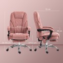 Ergonoomiline pöörlev kontoritool massaažifunktsiooni ja jalatoega, roosa