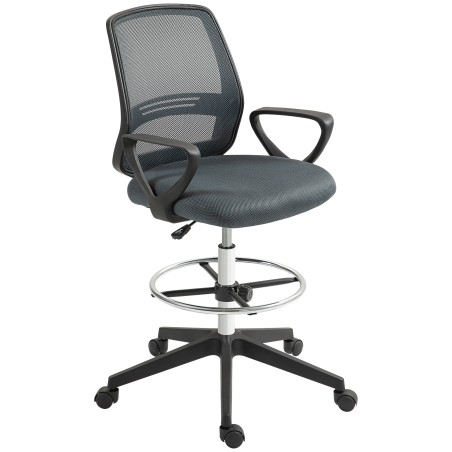 Ergonoomiline kontoritool käetugede ja reguleeritava jalatoeringiga, hall