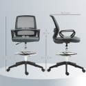 Ergonoomiline kontoritool käetugede ja reguleeritava jalatoeringiga, hall