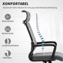 Halli pehme seljatoega reguleeritava kõrgusega kontoritool käetugede ja ratastega
