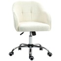 Kreemvalge ergonoomiline kodukontoritool kiikumisfunktsiooniga, 56 × 61 × 86 cm