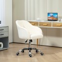 Kreemvalge ergonoomiline kodukontoritool kiikumisfunktsiooniga, 56 × 61 × 86 cm