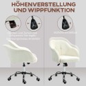 Kreemvalge ergonoomiline kodukontoritool kiikumisfunktsiooniga, 56 × 61 × 86 cm