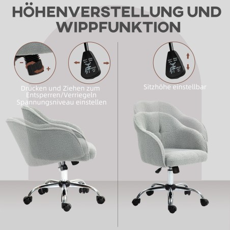 Hall ergonoomiline kodukontoritool kiikumisfunktsiooniga, 56 × 61 × 86 cm