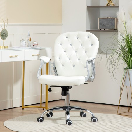 Ergonoomiline kontoritool käetoe ja polsterdatud seljatoega, valge