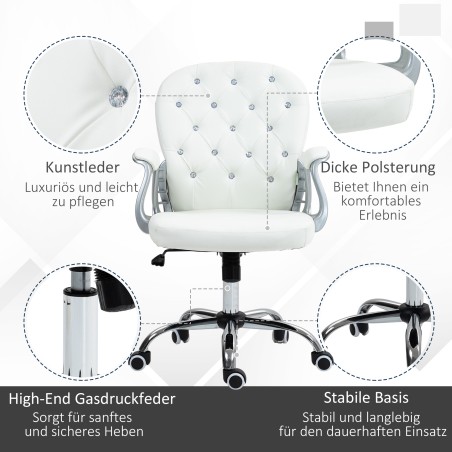 Ergonoomiline kontoritool käetoe ja polsterdatud seljatoega, valge